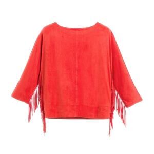 Chico's Red Fringe Top